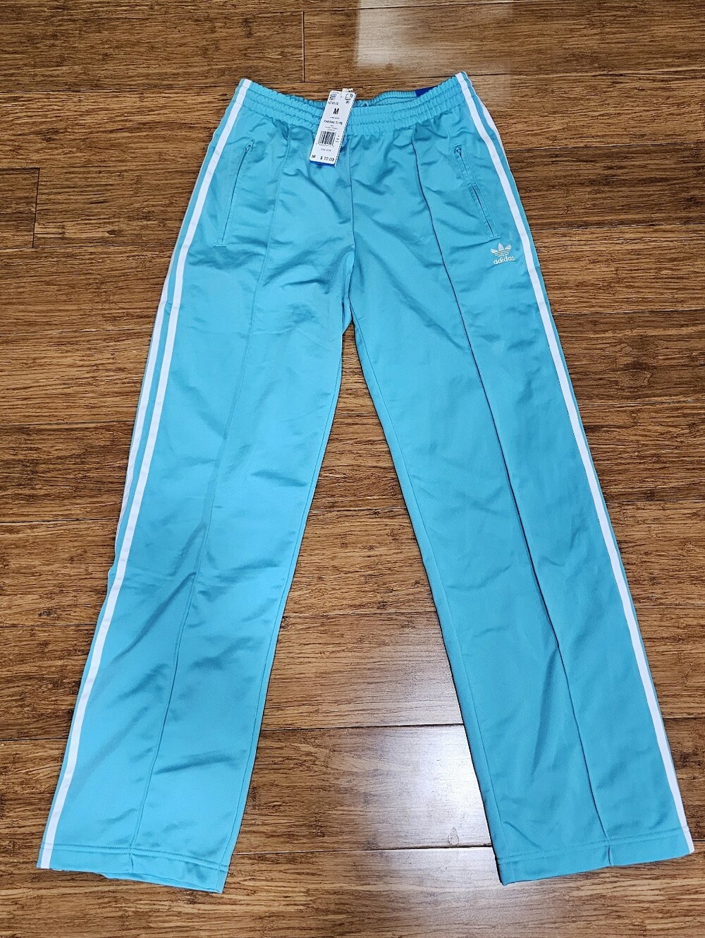 Adidas NWT Firebird Track Pants Medium Semi Mint Rush Teal Blue Straight Leg